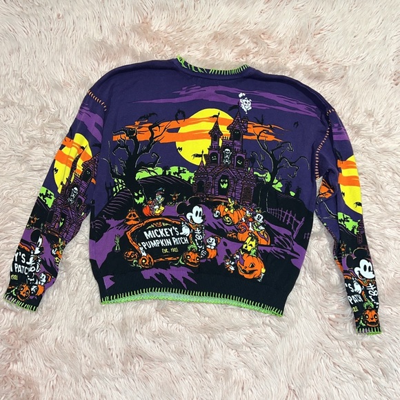 Disney Mickey’s pumpkin patch purple sweater size large - Picture 9 of 9